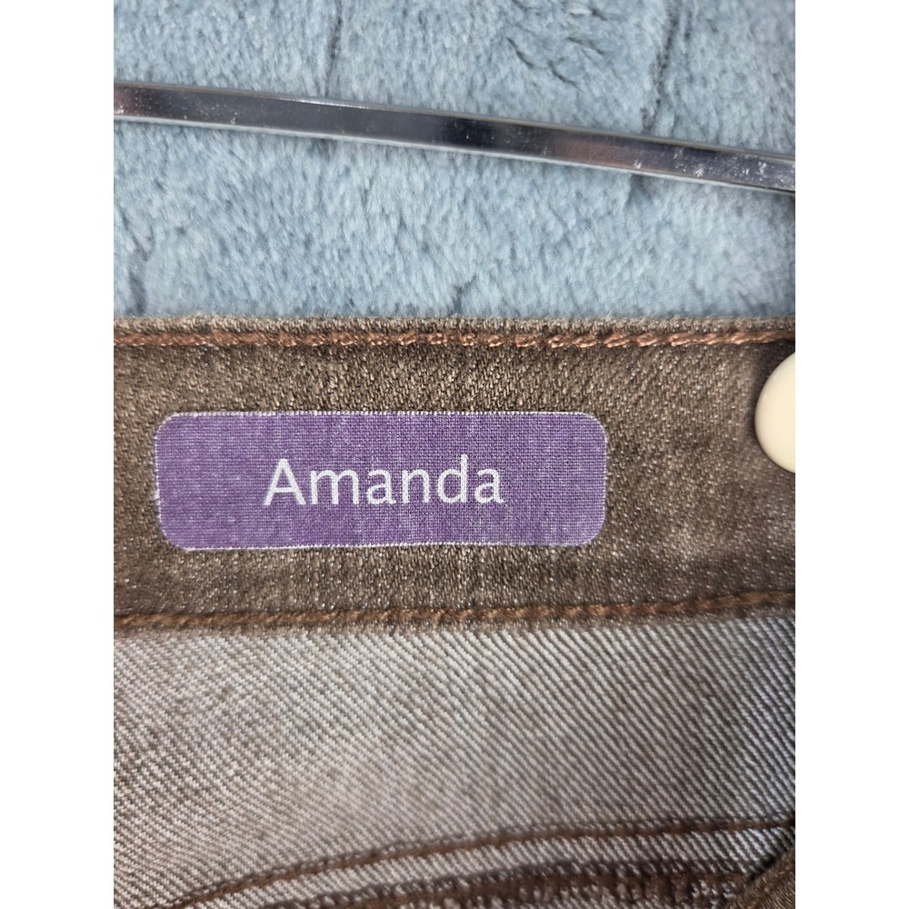 Gloria Vanderbilt Amanda High Rise Straight Leg Brown Jeans Womens Size 18 Missy - Picture 5 of 11